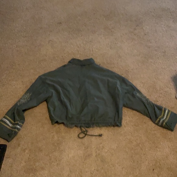 Free People beaded green utility jacket - Picture 6 of 6